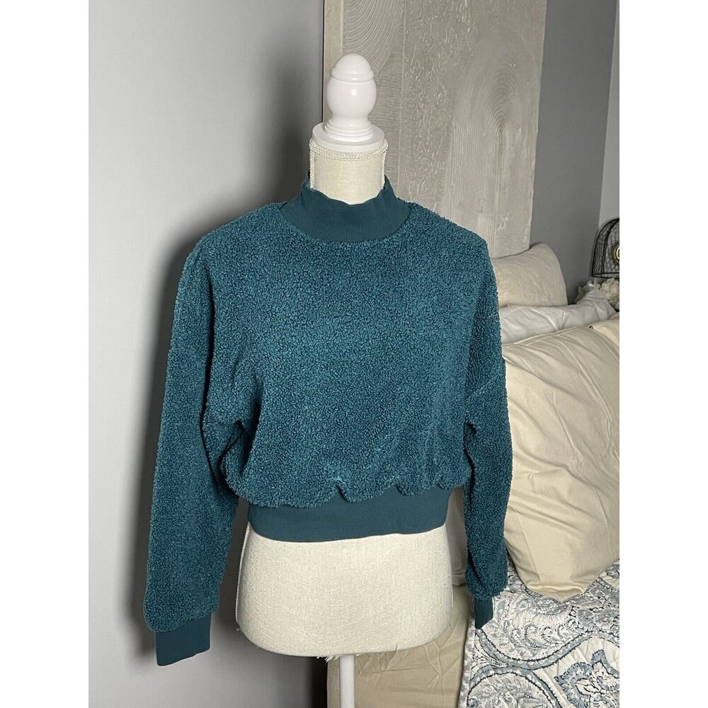 Fabletics Women’s Small Sherpa Malia Green/Teal Polar Fleece Pullover